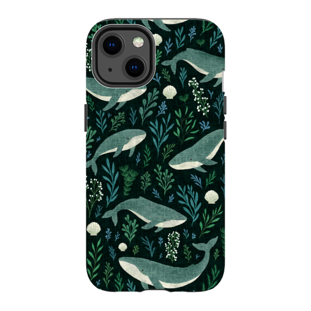 iPhone Tough Case - Whale garden black By Katherine Quinn