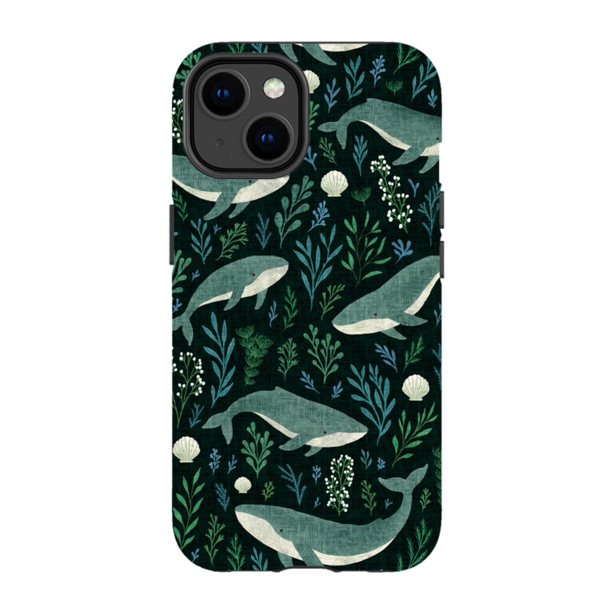 iPhone Tough Case - Whale garden black By Katherine Quinn