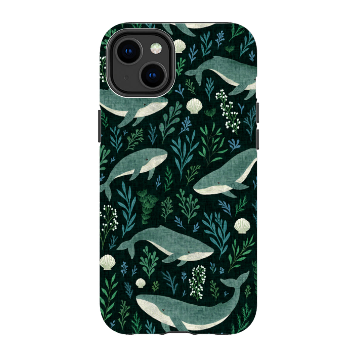 iPhone Tough Case - Whale garden black By Katherine Quinn