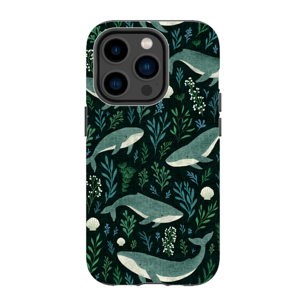 iPhone Tough Case - Whale garden black By Katherine Quinn