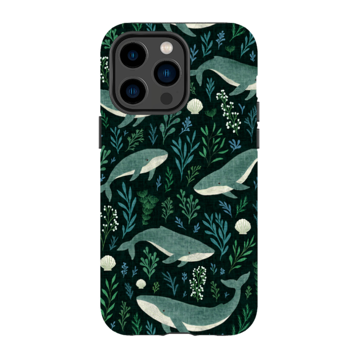 iPhone Tough Case - Whale garden black By Katherine Quinn