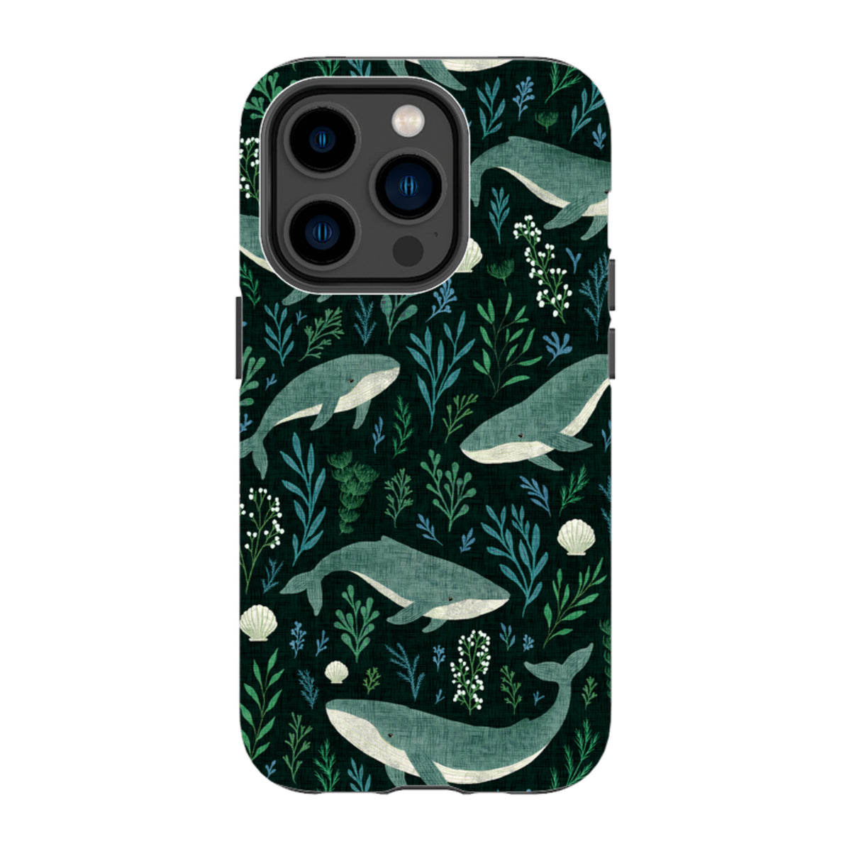 iPhone Tough Case - Whale garden black By Katherine Quinn