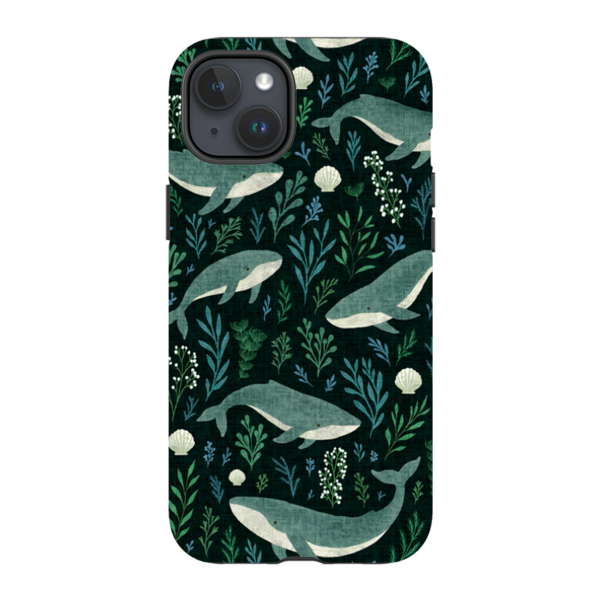 iPhone Tough Case - Whale garden black By Katherine Quinn