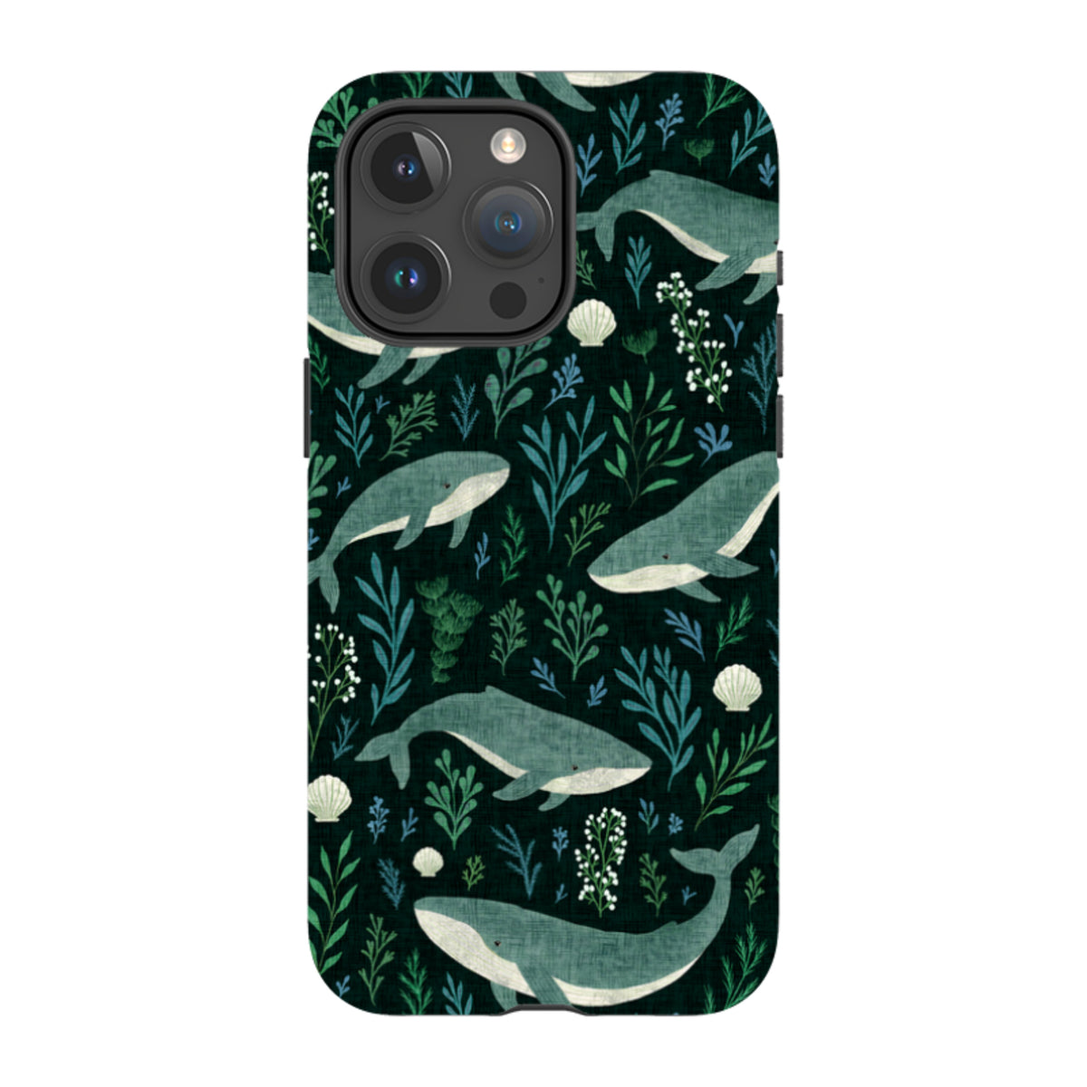 iPhone Tough Case - Whale garden black By Katherine Quinn