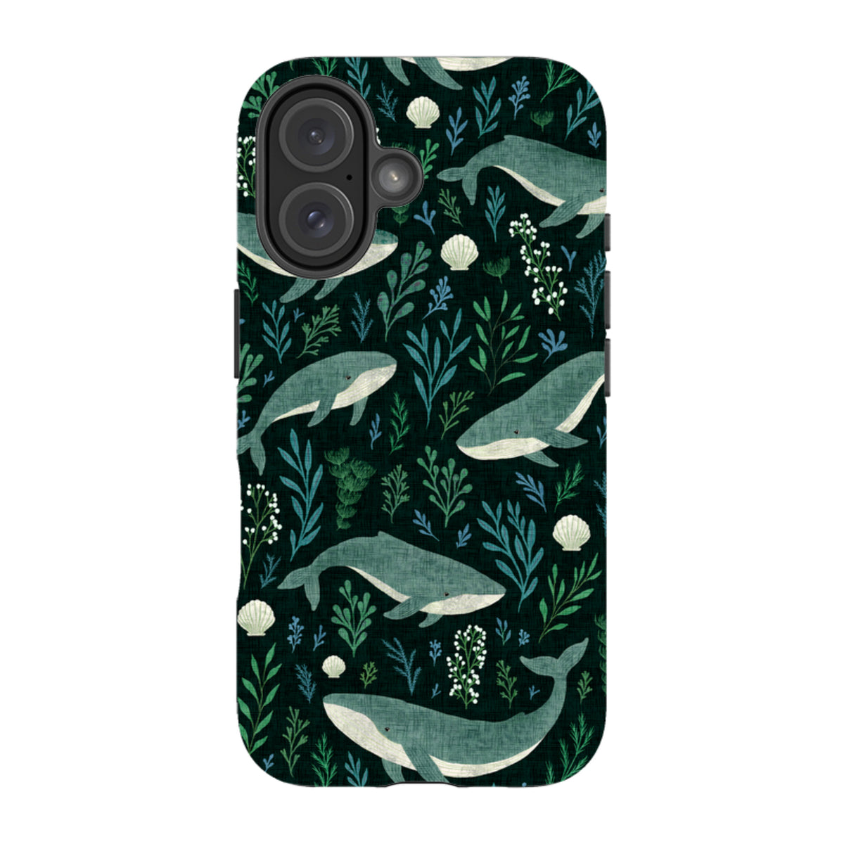 iPhone Tough Case - Whale garden black By Katherine Quinn