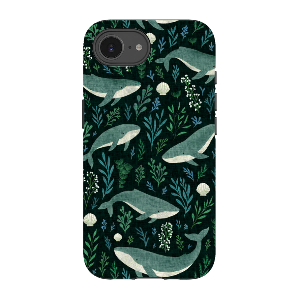 iPhone Tough Case - Whale garden black By Katherine Quinn