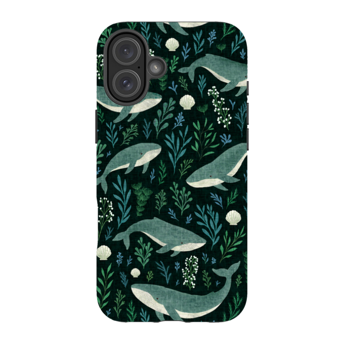 iPhone Tough Case - Whale garden black By Katherine Quinn