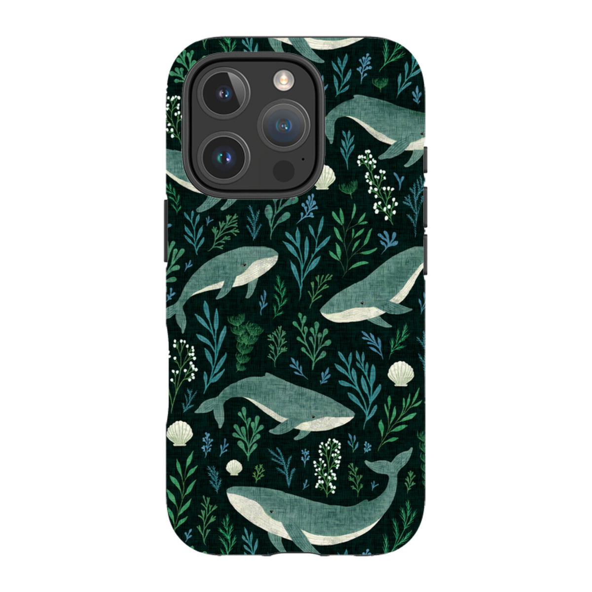 iPhone Tough Case - Whale garden black By Katherine Quinn