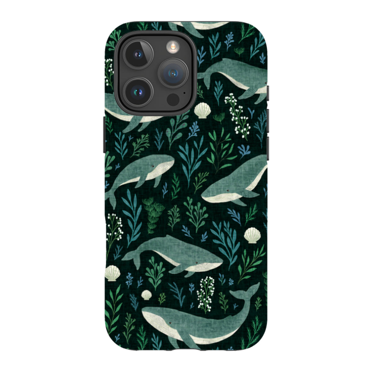 iPhone Tough Case - Whale garden black By Katherine Quinn