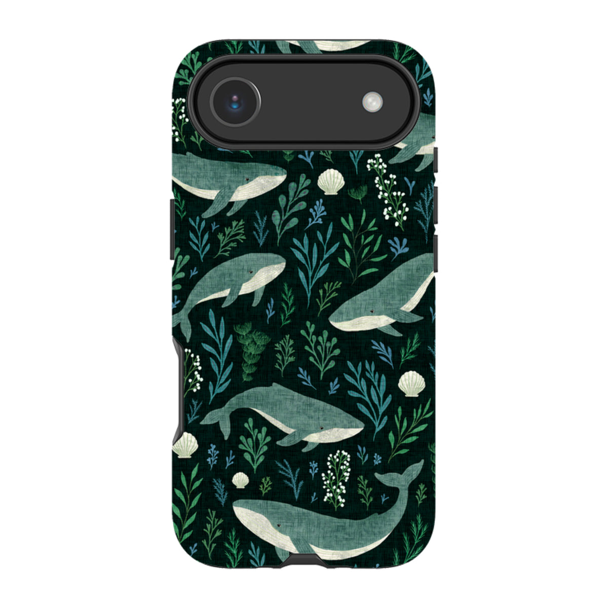 iPhone Tough Case - Whale garden black By Katherine Quinn