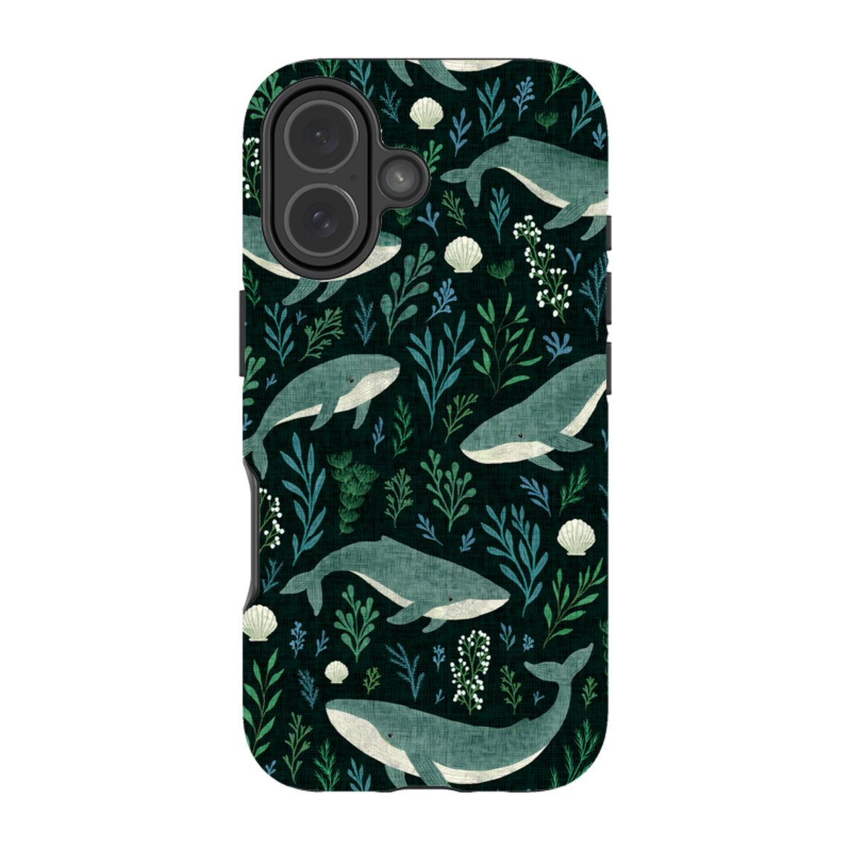 iPhone Tough Case - Whale garden black By Katherine Quinn