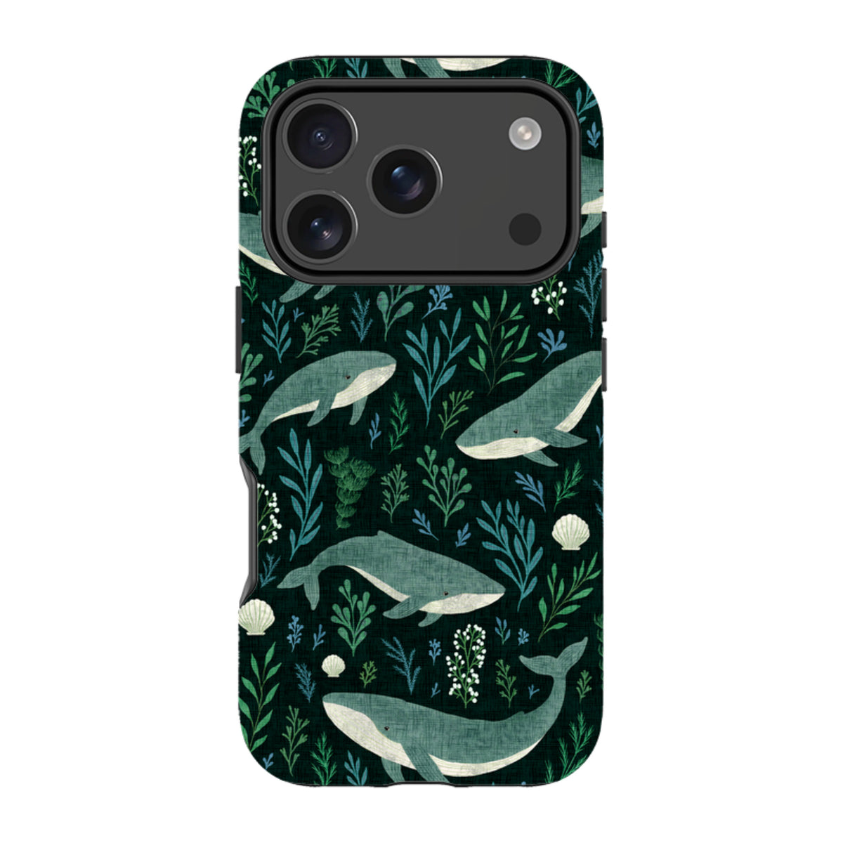iPhone Tough Case - Whale garden black By Katherine Quinn