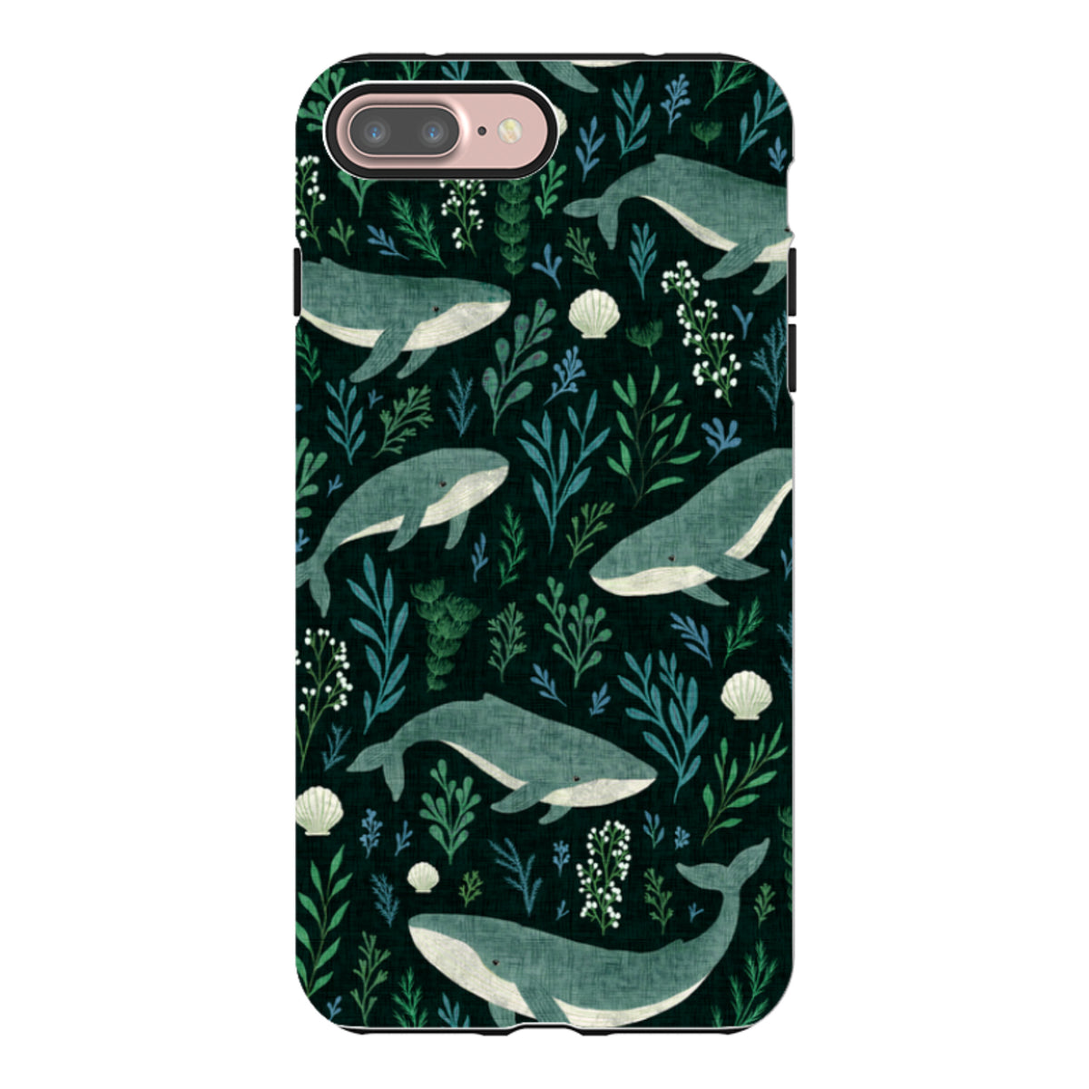 iPhone Tough Case - Whale garden black By Katherine Quinn