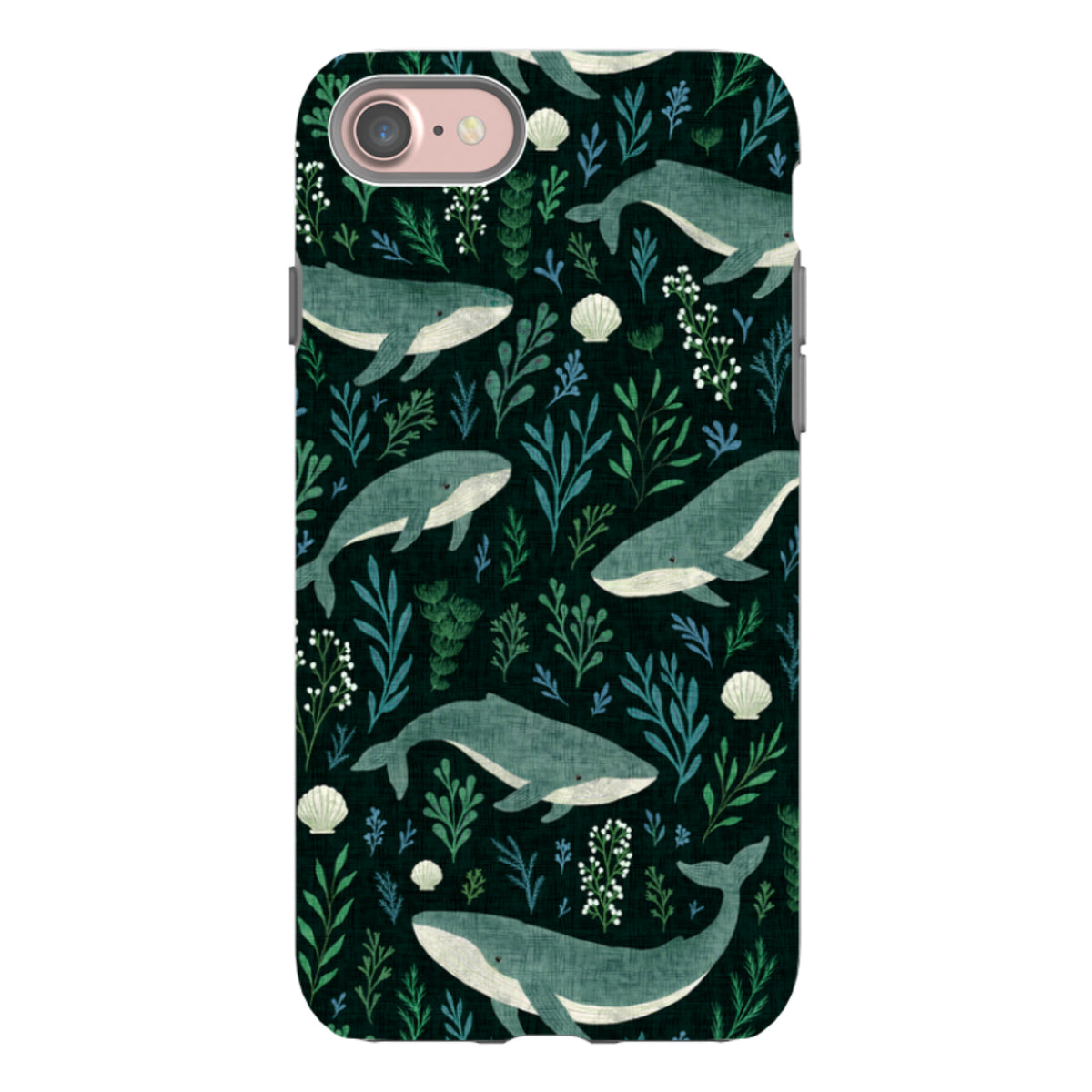 iPhone Tough Case - Whale garden black By Katherine Quinn