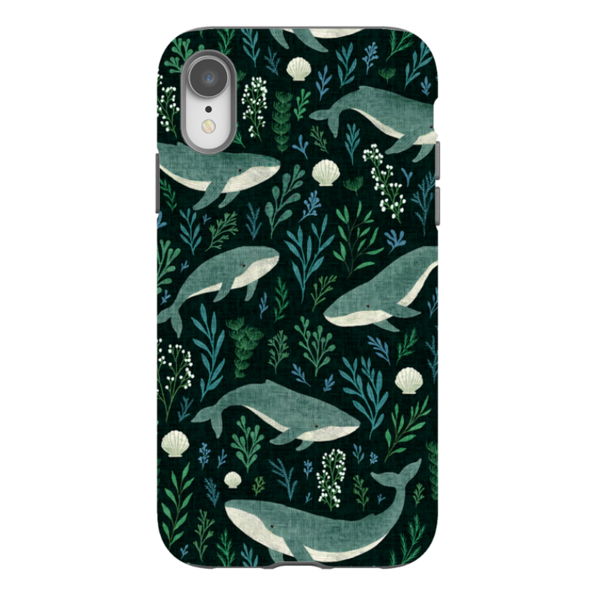 iPhone Tough Case - Whale garden black By Katherine Quinn