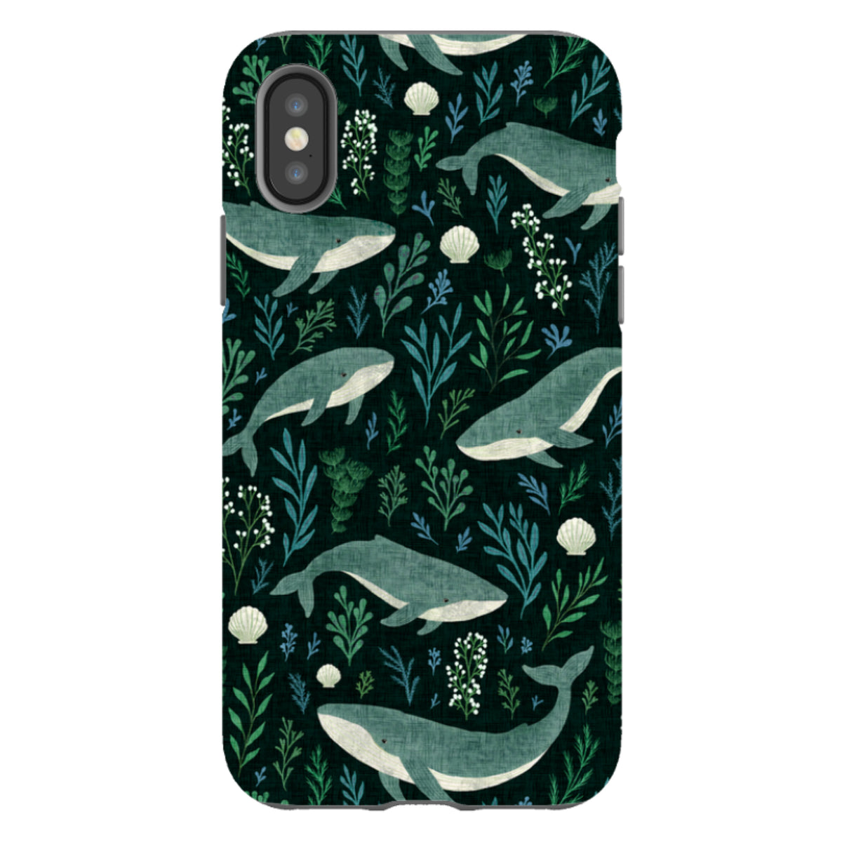 iPhone Tough Case - Whale garden black By Katherine Quinn