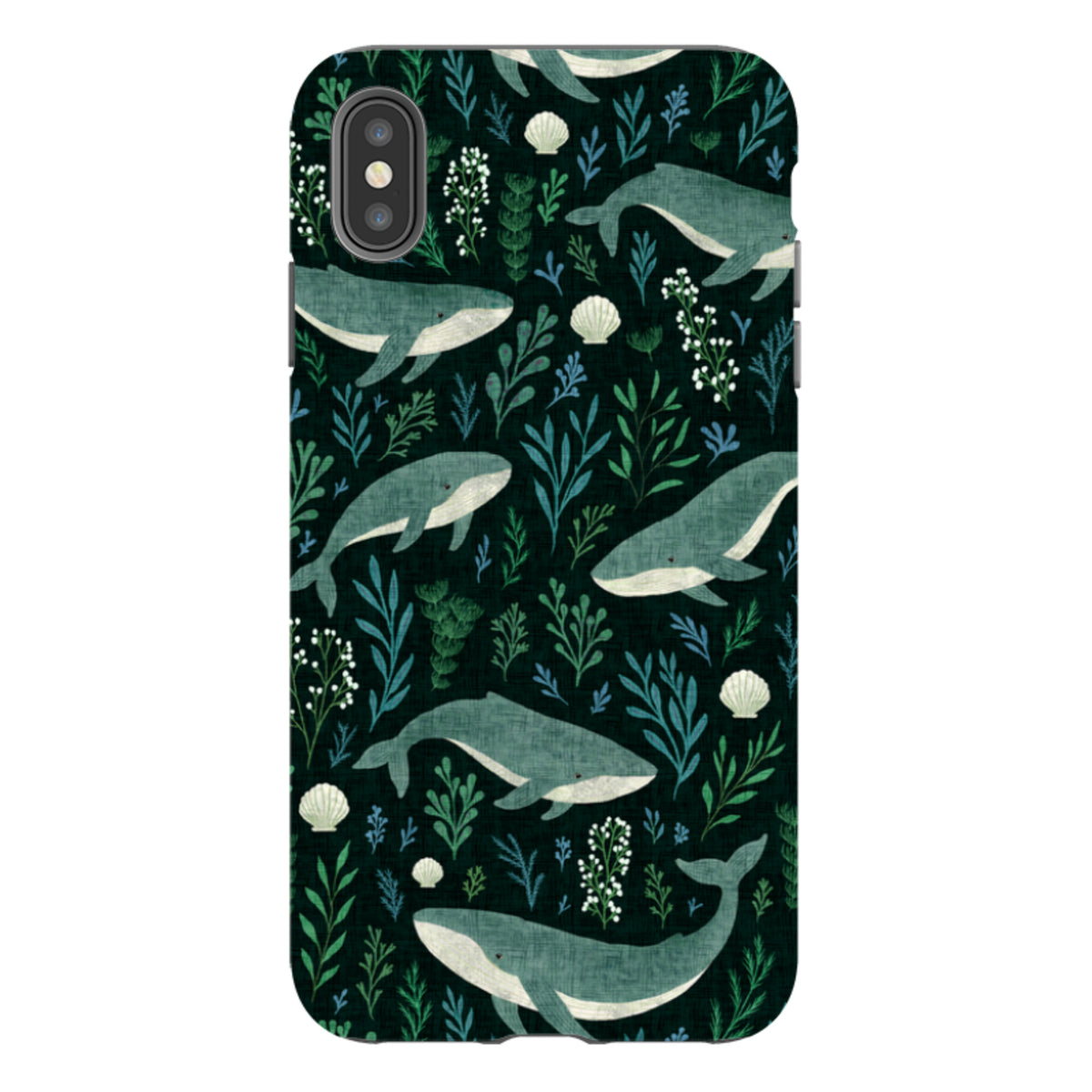 iPhone Tough Case - Whale garden black By Katherine Quinn