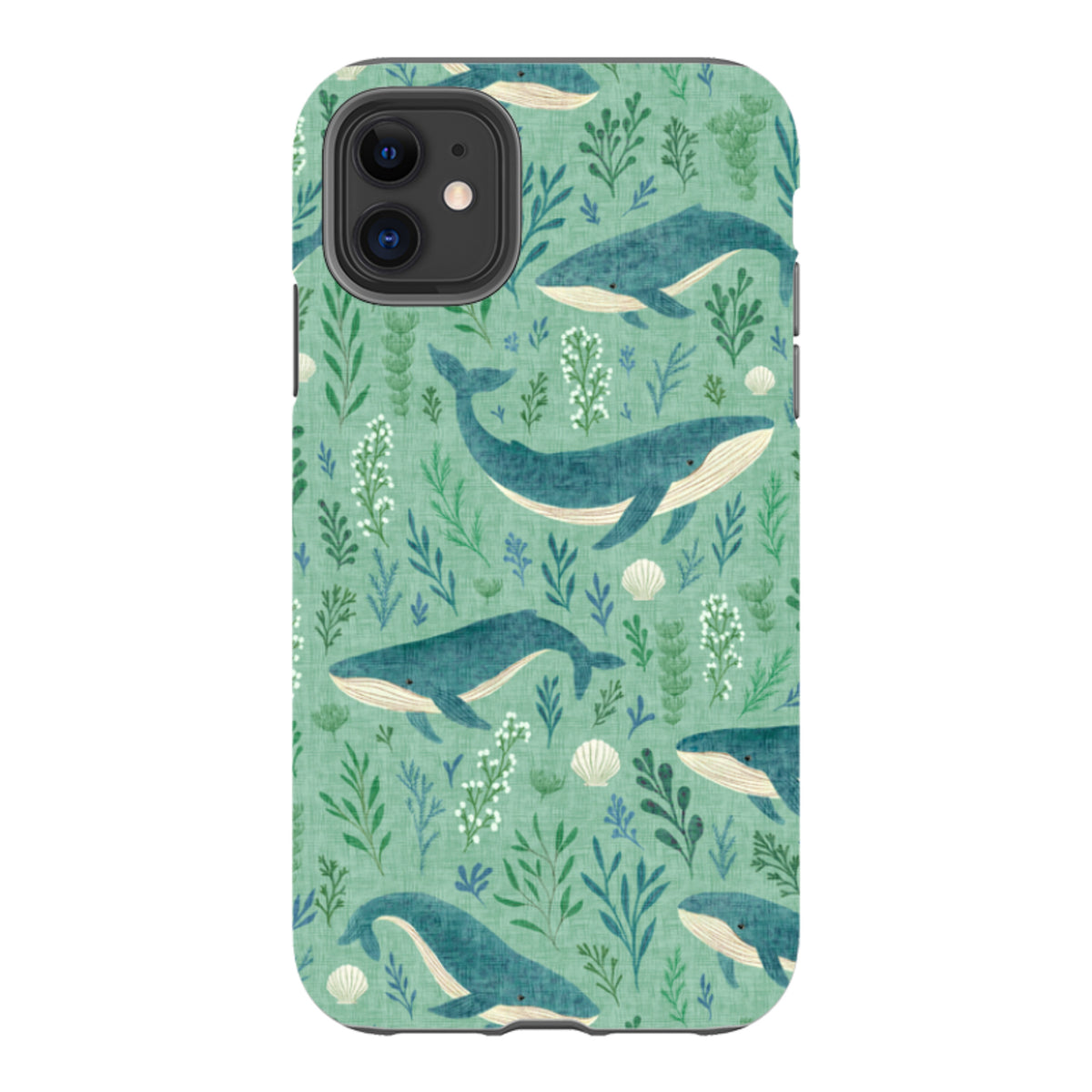 iPhone Tough Case - Whale garden blue By Katherine Quinn