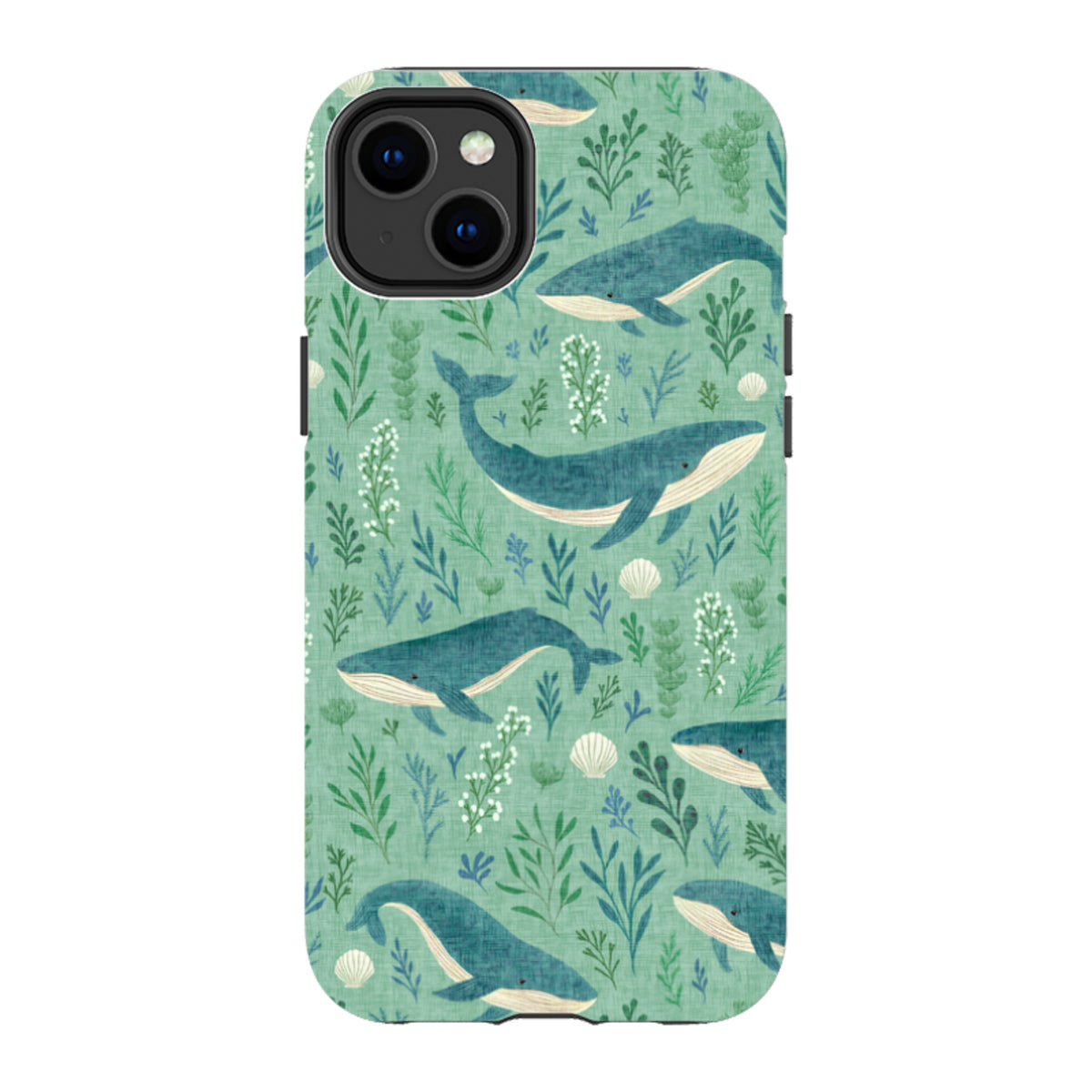 iPhone Tough Case - Whale garden blue By Katherine Quinn