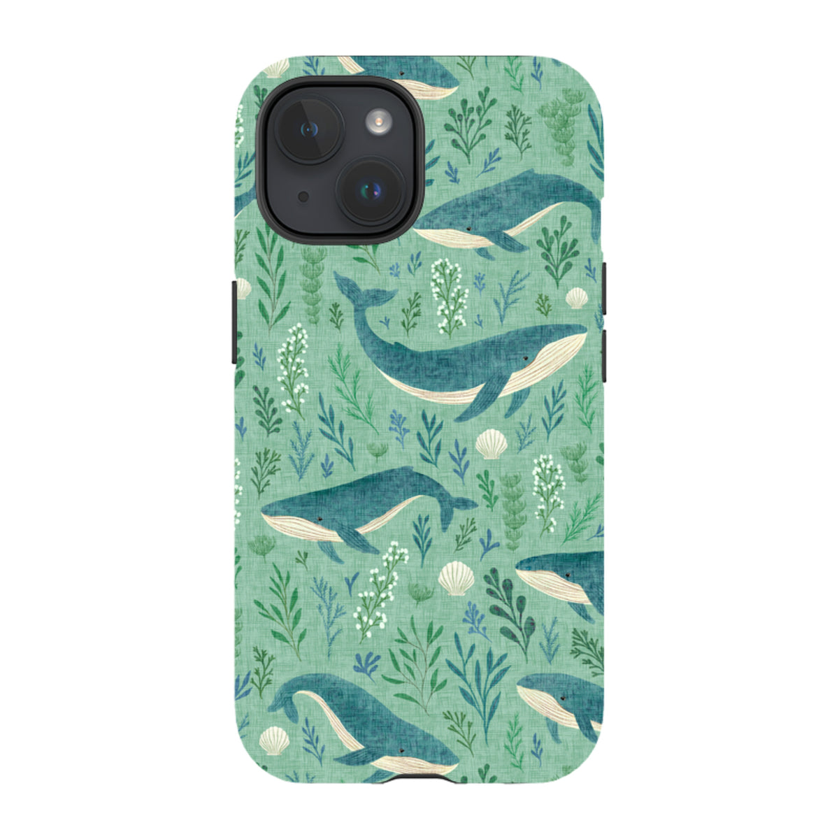 iPhone Tough Case - Whale garden blue By Katherine Quinn