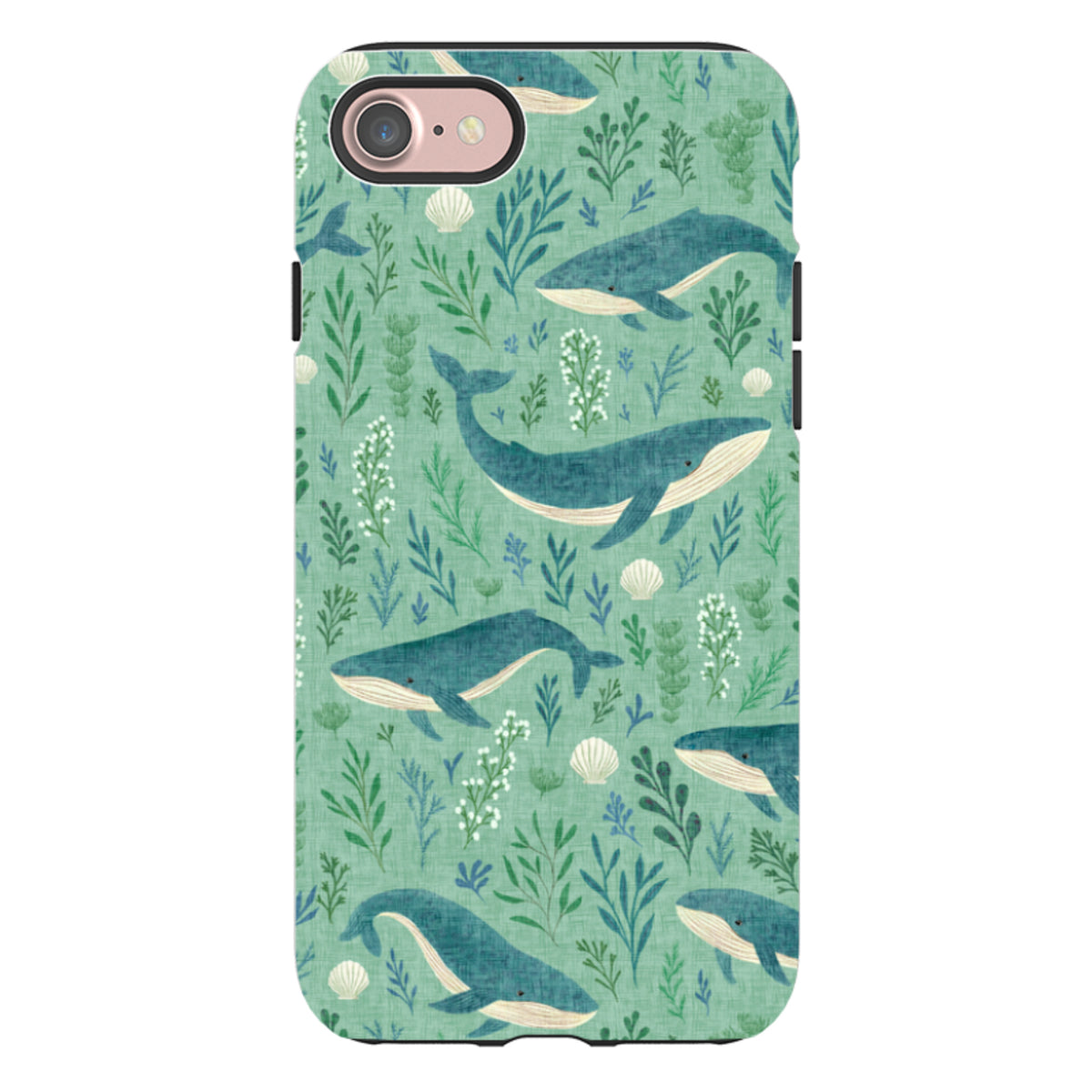 iPhone Tough Case - Whale garden blue By Katherine Quinn