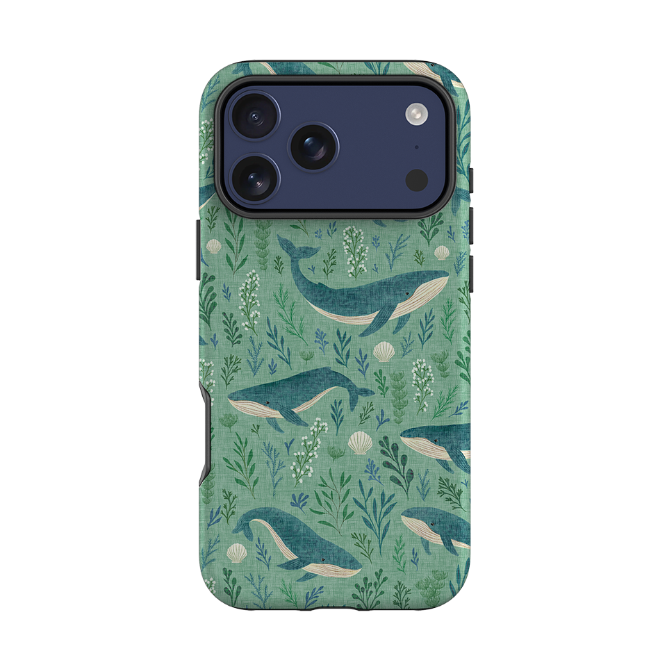 iPhone Tough Case - Whale garden blue By Katherine Quinn
