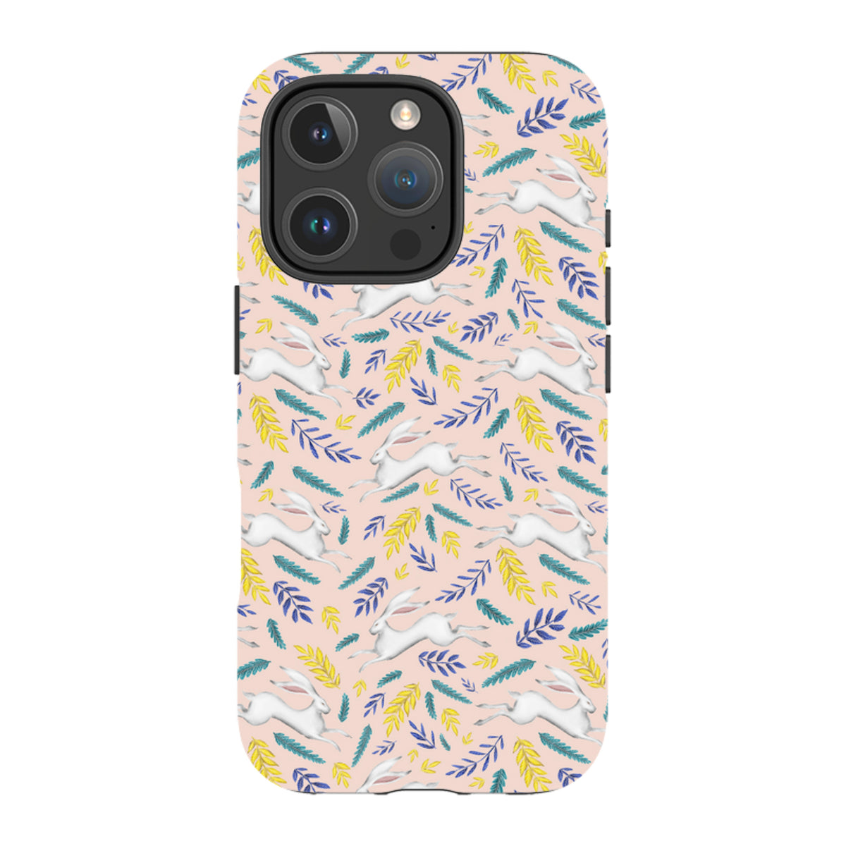 iPhone Tough Case - White Hare Pattern By Catherine Rowe