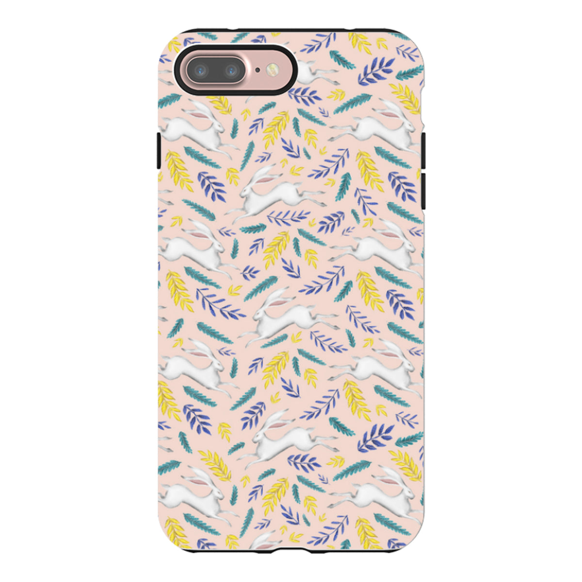 iPhone Tough Case - White Hare Pattern By Catherine Rowe