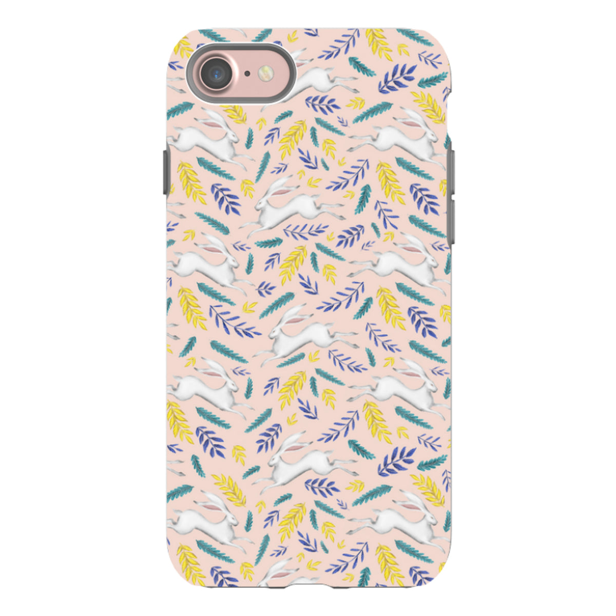 iPhone Tough Case - White Hare Pattern By Catherine Rowe