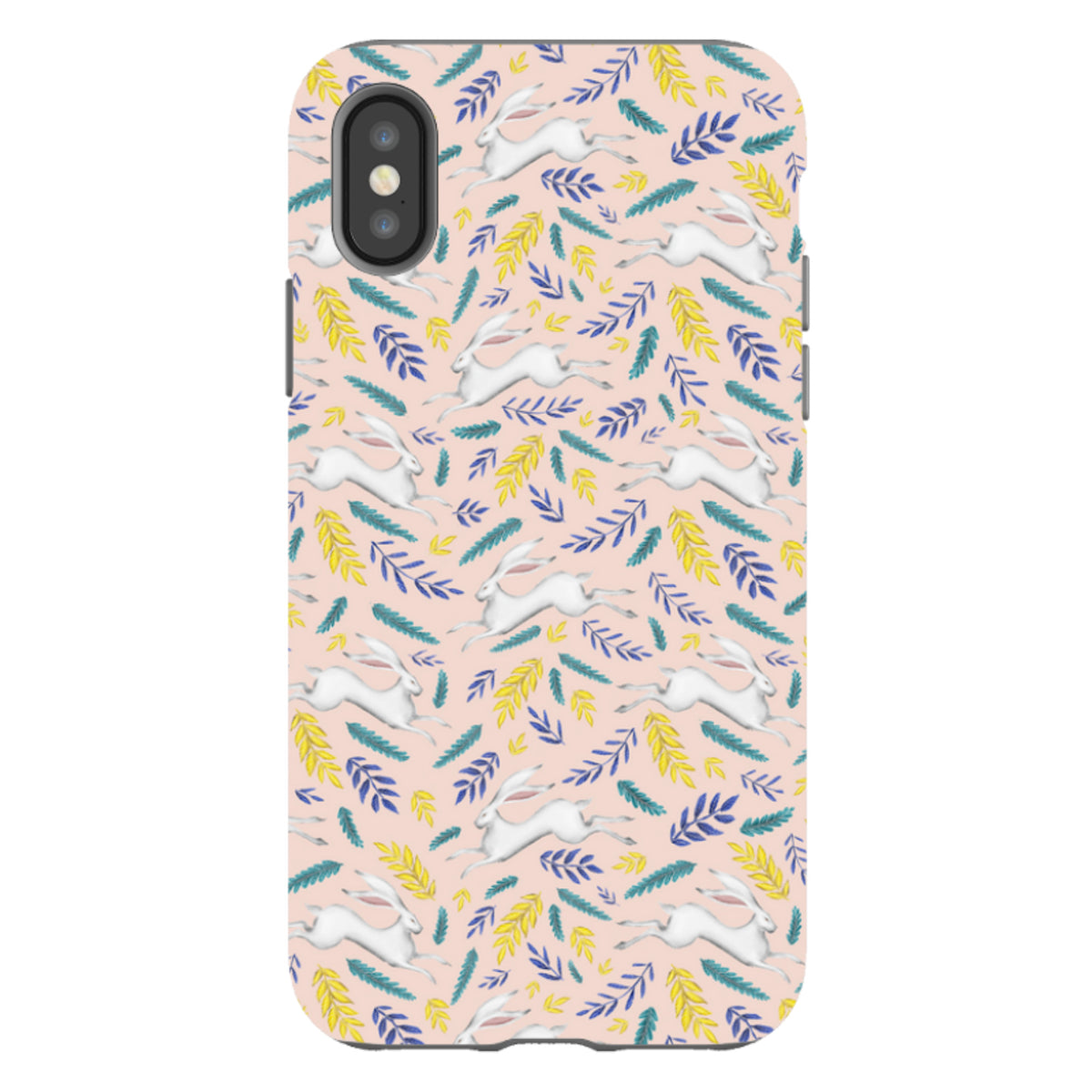 iPhone Tough Case - White Hare Pattern By Catherine Rowe