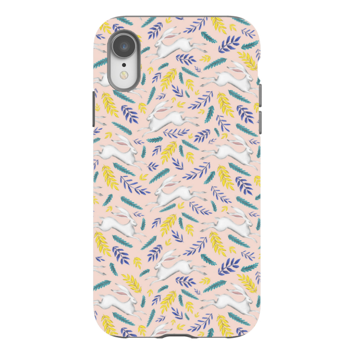 iPhone Tough Case - White Hare Pattern By Catherine Rowe