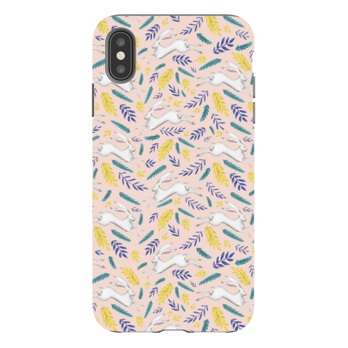 iPhone Tough Case - White Hare Pattern By Catherine Rowe