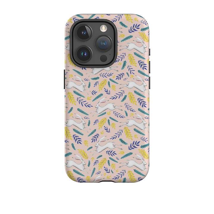 iPhone Tough Case - White Hare Pattern By Catherine Rowe