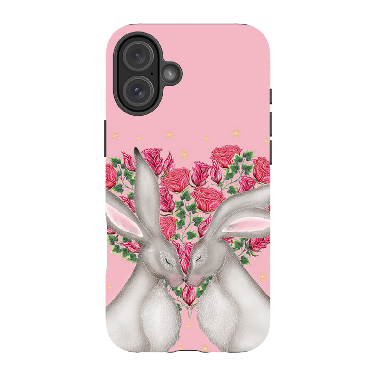 iPhone Tough Case - White Hares Rose Heart By Catherine Rowe