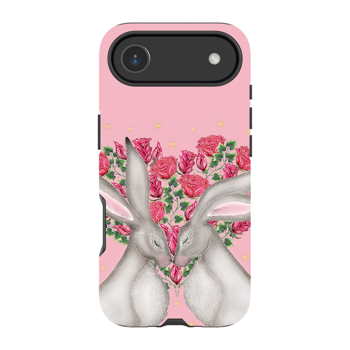 iPhone Tough Case - White Hares Rose Heart By Catherine Rowe