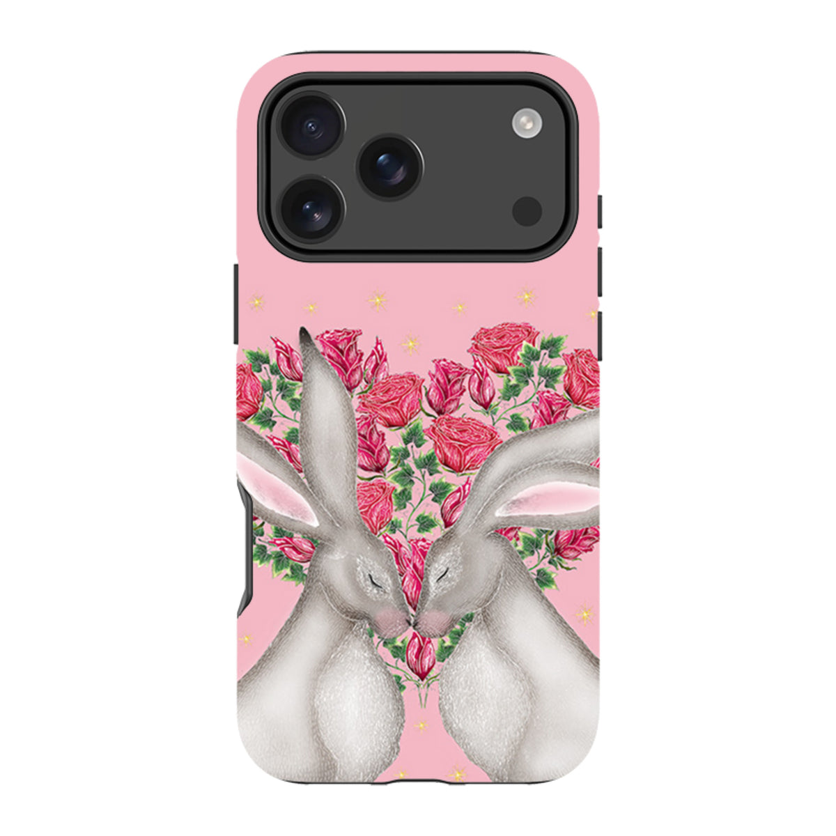 iPhone Tough Case - White Hares Rose Heart By Catherine Rowe