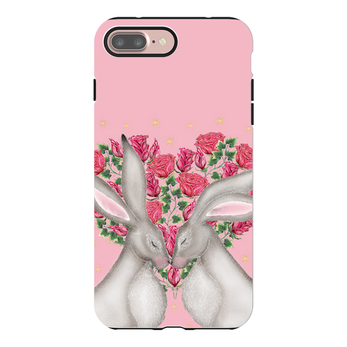 iPhone Tough Case - White Hares Rose Heart By Catherine Rowe