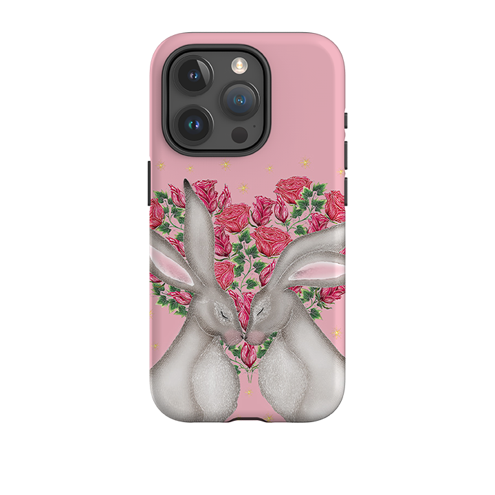 iPhone Tough Case – Weiße Hasen Rosenherz von Catherine Rowe