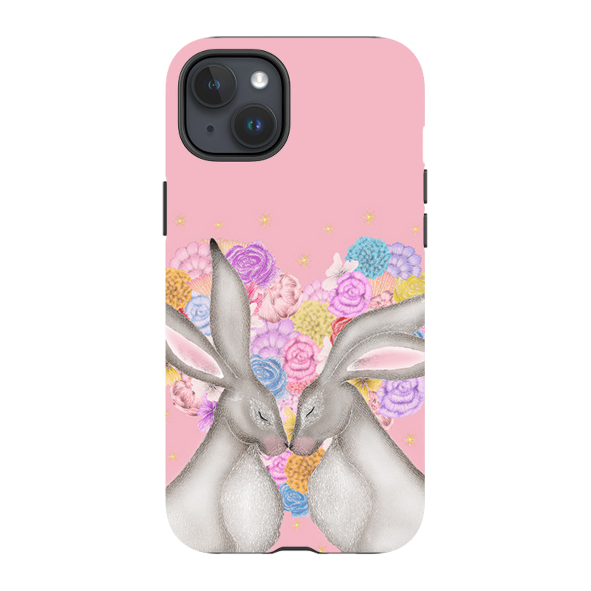 iPhone Tough Case - White Hares Rose Heart II By Catherine Rowe