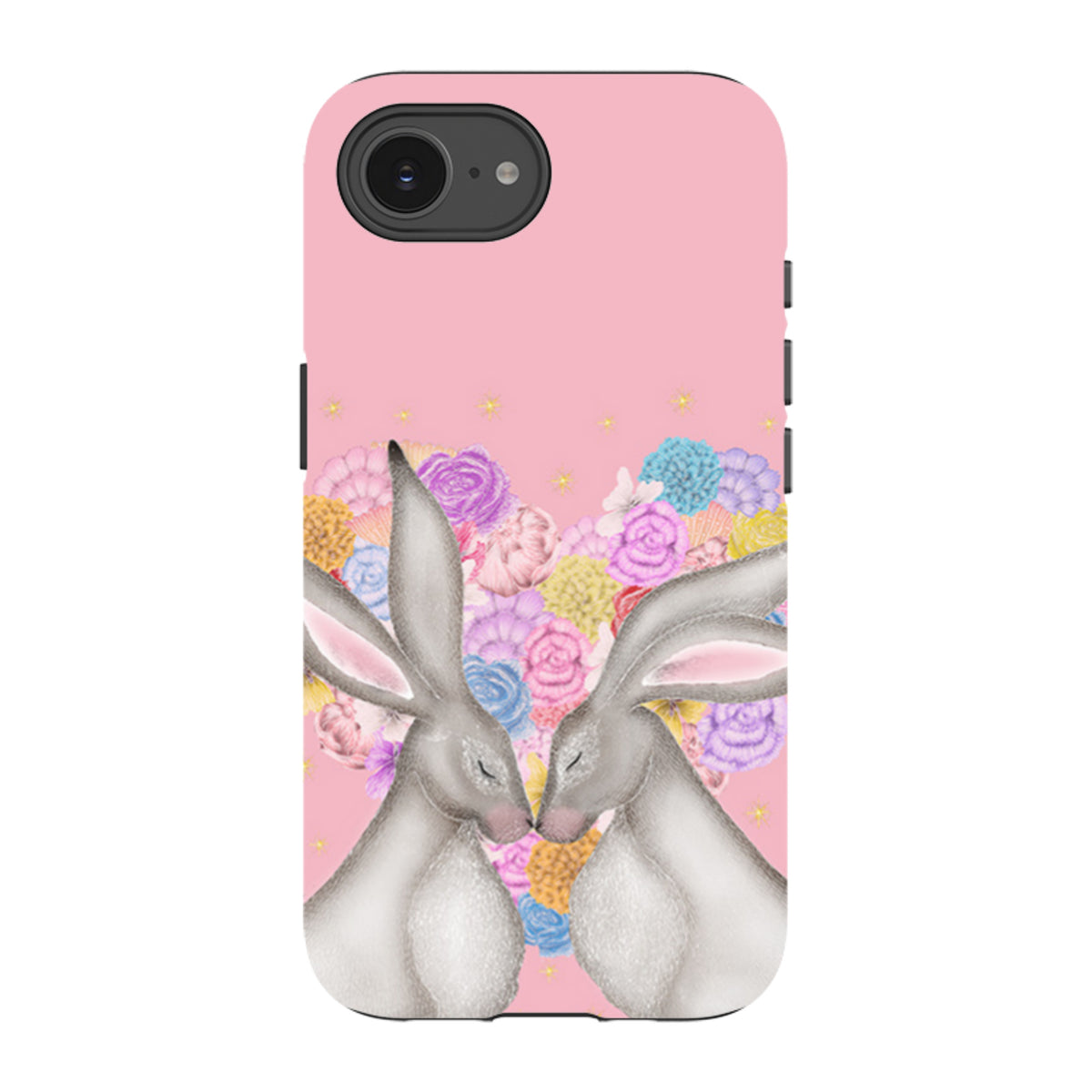 iPhone Tough Case - White Hares Rose Heart II By Catherine Rowe