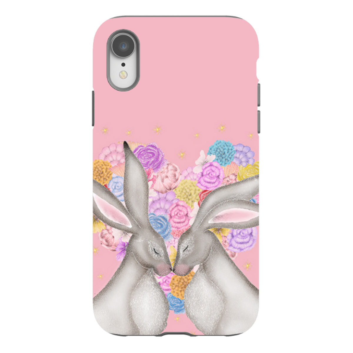 iPhone Tough Case - White Hares Rose Heart II By Catherine Rowe