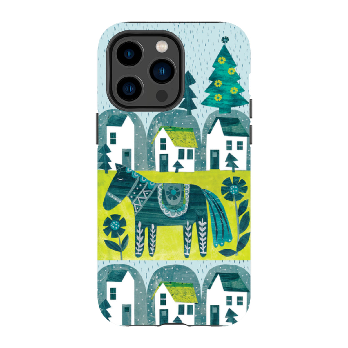 iPhone Tough Case - Winter Dala Horse By Tracey English