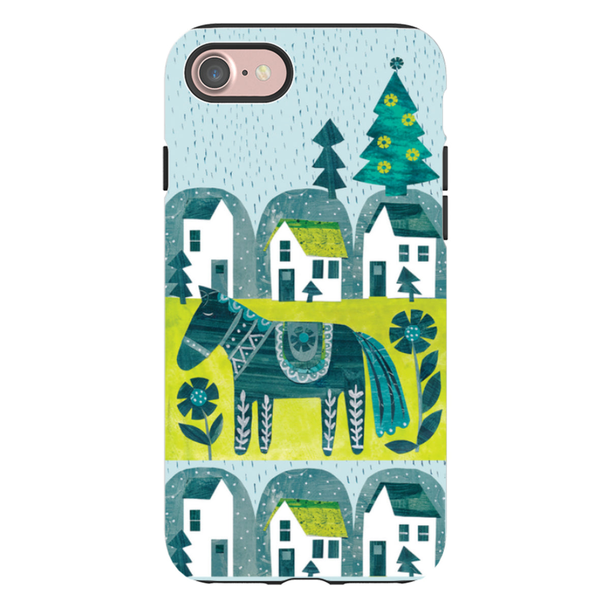 iPhone Tough Case - Winter Dala Horse By Tracey English