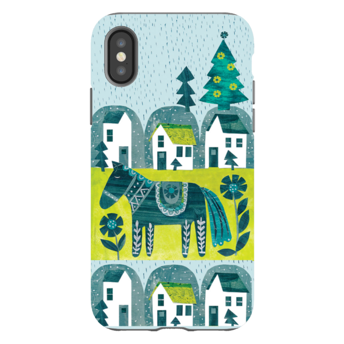 iPhone Tough Case - Winter Dala Horse By Tracey English