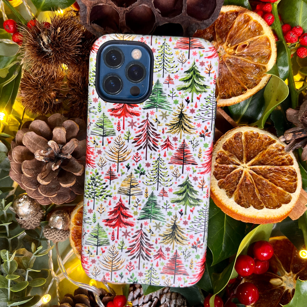 iPhone Tough Case - Xmas Trees By Elisabeth Haager