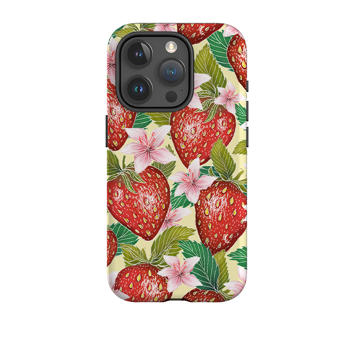 iPhone Tough Case - Yellow Strawberries By Catherine Rowe