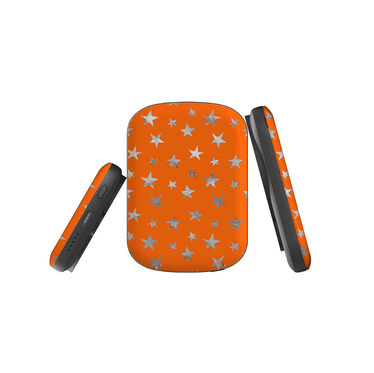 MagSafe Power Bank - Orange and Silver Stars