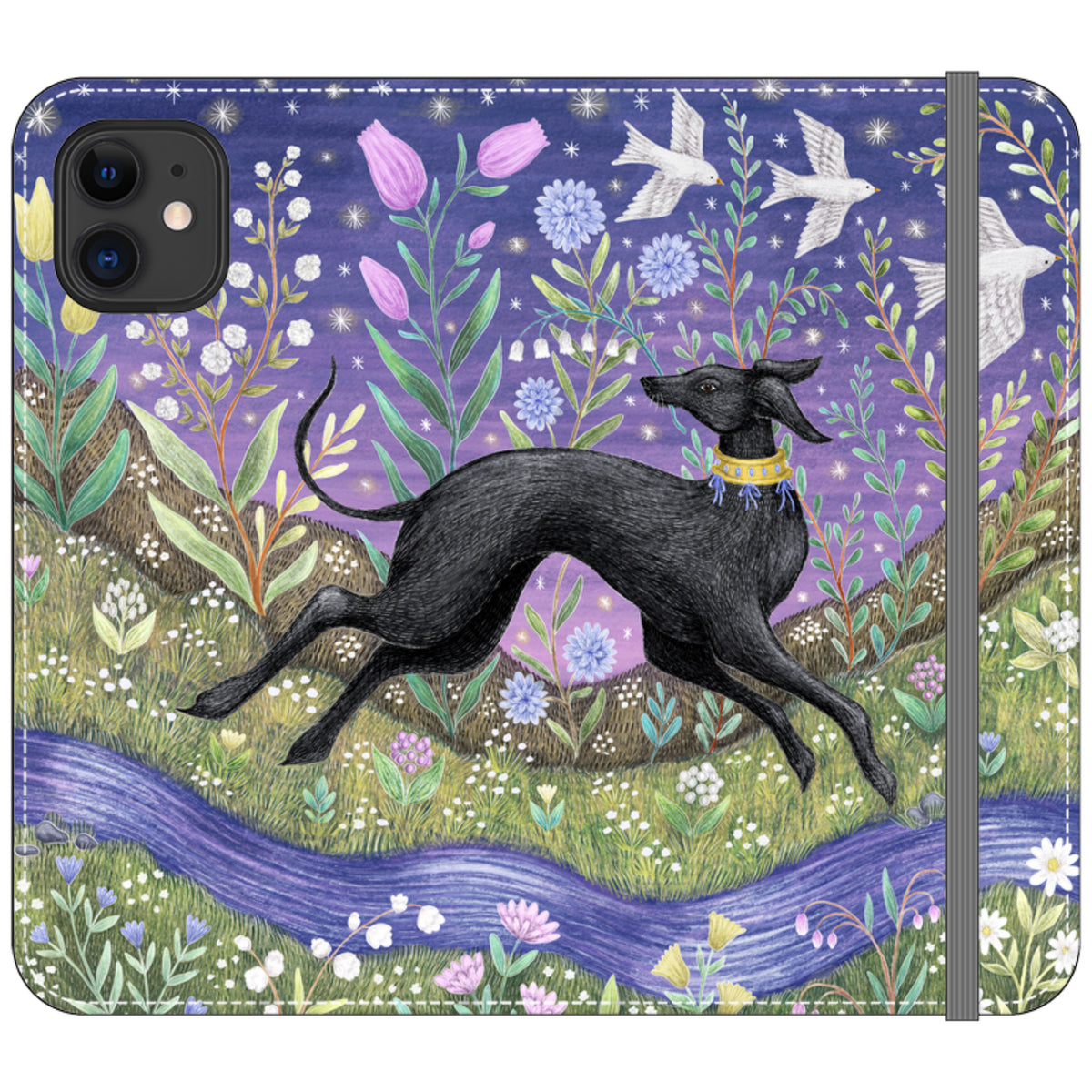 Meadow Hound Wallet Case By Catherine Rowe