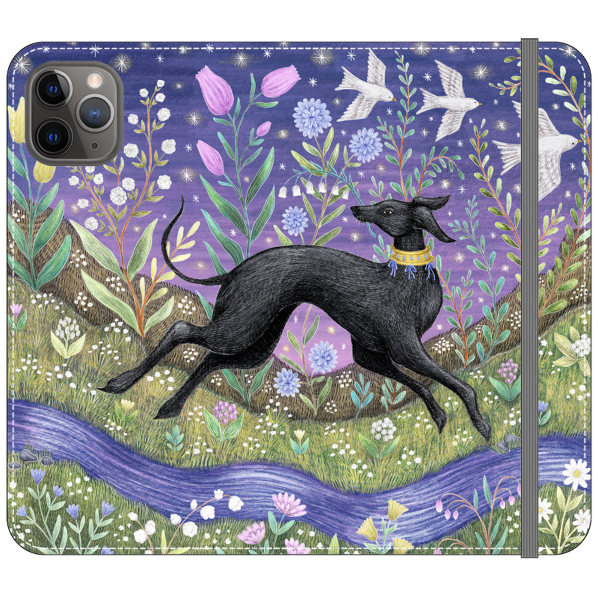 Meadow Hound Wallet Case By Catherine Rowe