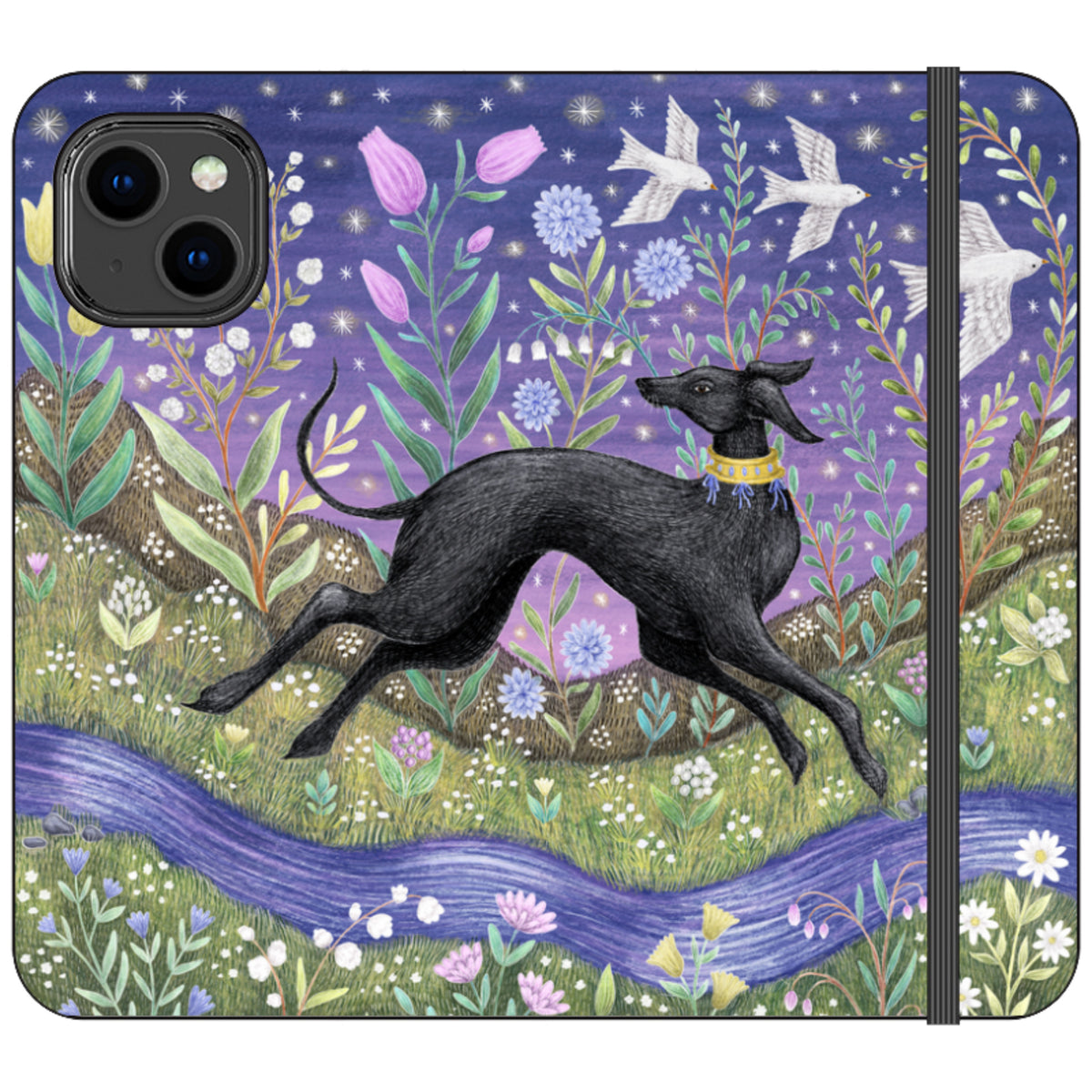 Meadow Hound Wallet Case By Catherine Rowe